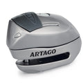 ARTAGO 24S.6M Candado Moto Sin/Con Alarma Don't Touch 120dB, LED Oscuridad, Más Impermeable, Pila Larga Duración, Antirrobo Moto Disco Cerradura Tapa Deslizante, Pinza Cepo Bloqueo 6mm Universal