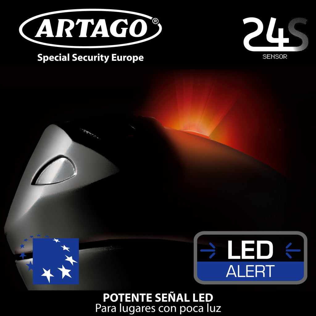 ARTAGO 24S.6M Candado Moto Sin/Con Alarma Don't Touch 120dB, LED Oscuridad, Más Impermeable, Pila Larga Duración, Antirrobo Moto Disco Cerradura Tapa Deslizante, Pinza Cepo Bloqueo 6mm Universal