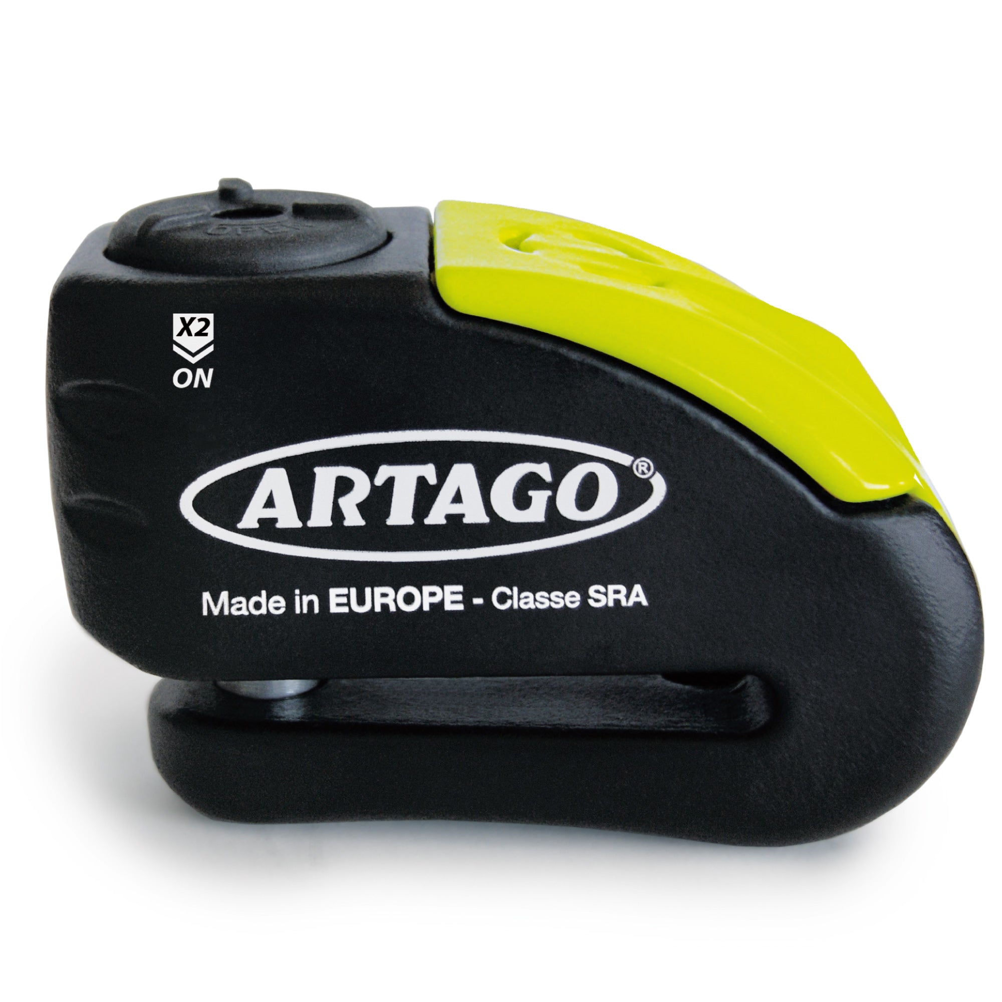 ARTAGO 30X10 Candado Moto Alta Gama, Antirrobo Disco 2en1 Sin/Con Alarma Don't Touch 120dB, Homologado SRA y Sold Secure, Anti-Taladro 5mm, Doble Cierre 10mm Acero Endurecido, Pinza Cepo Moto