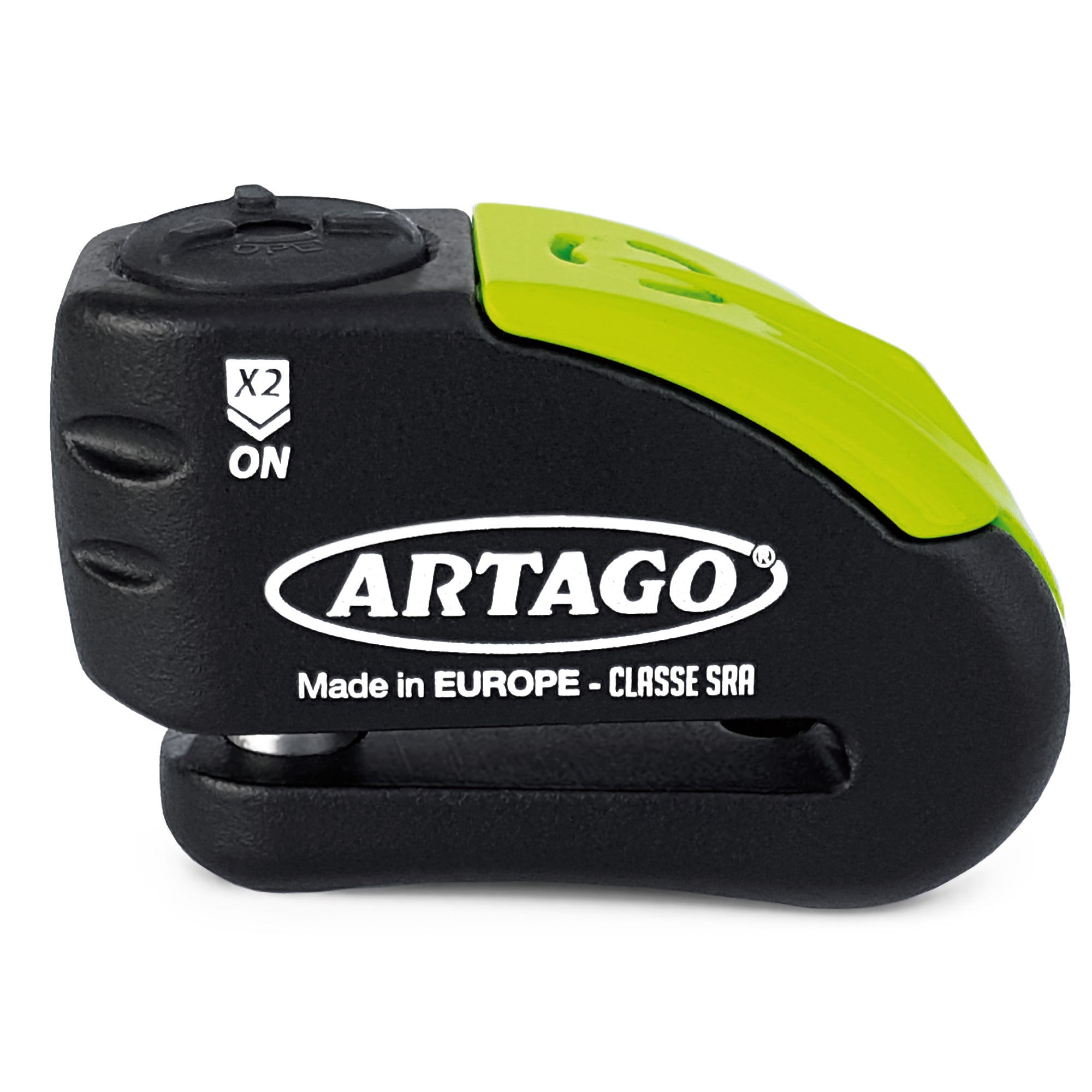 ARTAGO 30X14 Candado Moto Alta Gama, Antirrobo Disco 2en1 Sin/Con Alarma Don't Touch 120dB, Homologado SRA y Sold Secure, Anti-Taladro 5mm, Doble Cierre 14mm Acero Endurecido, Pinza Cepo Moto