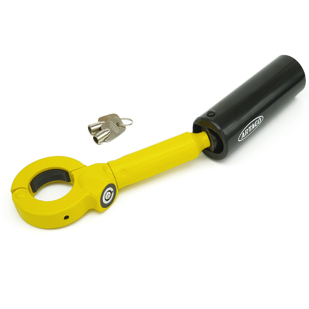 Artago 862A/B Antirrobo Coche Freno de Mano, Ajuste Rosca Más Adaptable, Cerradura Seguridad con Bola Anti-taladro, Compacto, Barra Bloqueo Palanca Cambio Freno Mano, Barra Antirrobo Automóvil SUV
