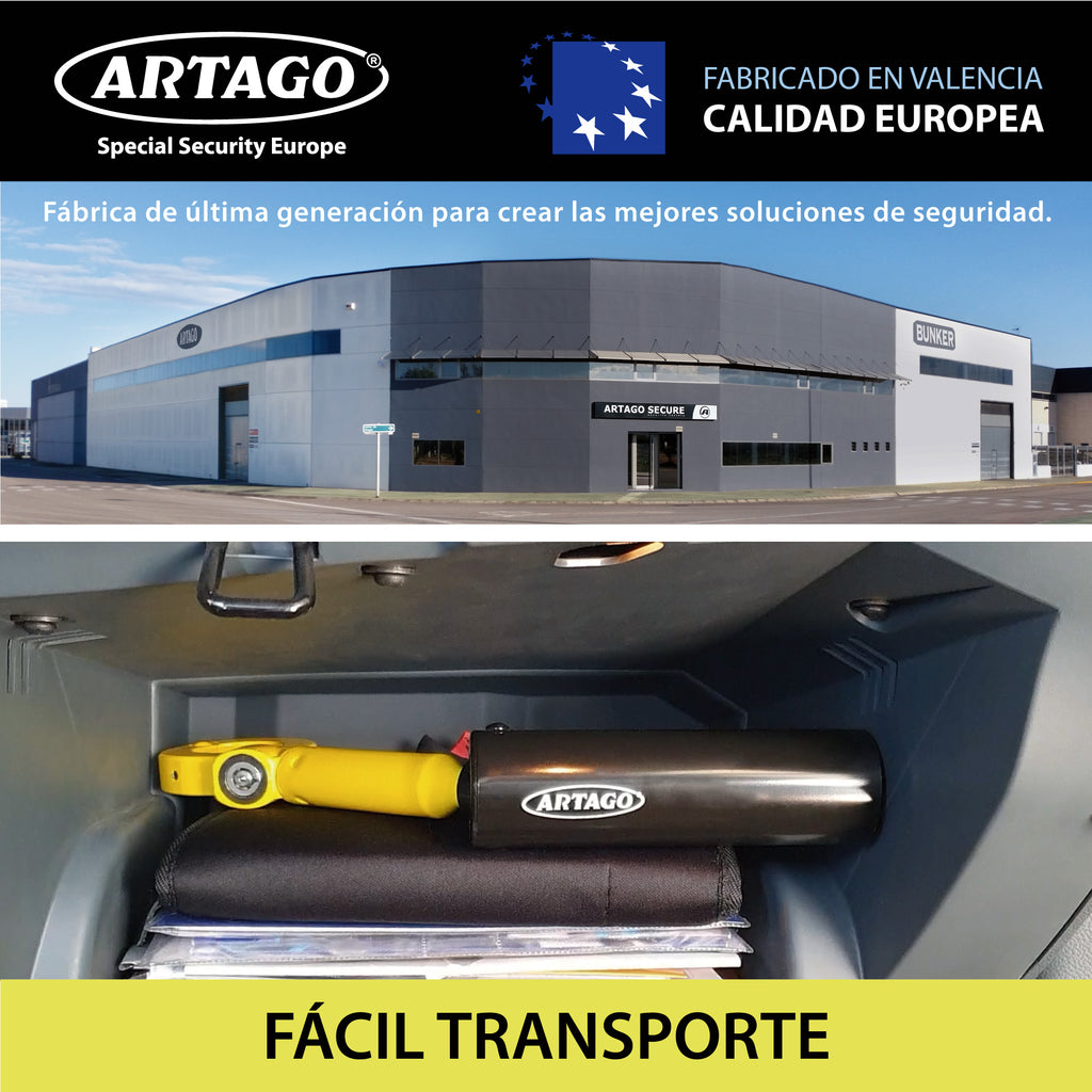 Artago 862A/B Antirrobo Coche Freno de Mano, Ajuste Rosca Más Adaptable, Cerradura Seguridad con Bola Anti-taladro, Compacto, Barra Bloqueo Palanca Cambio Freno Mano, Barra Antirrobo Automóvil SUV