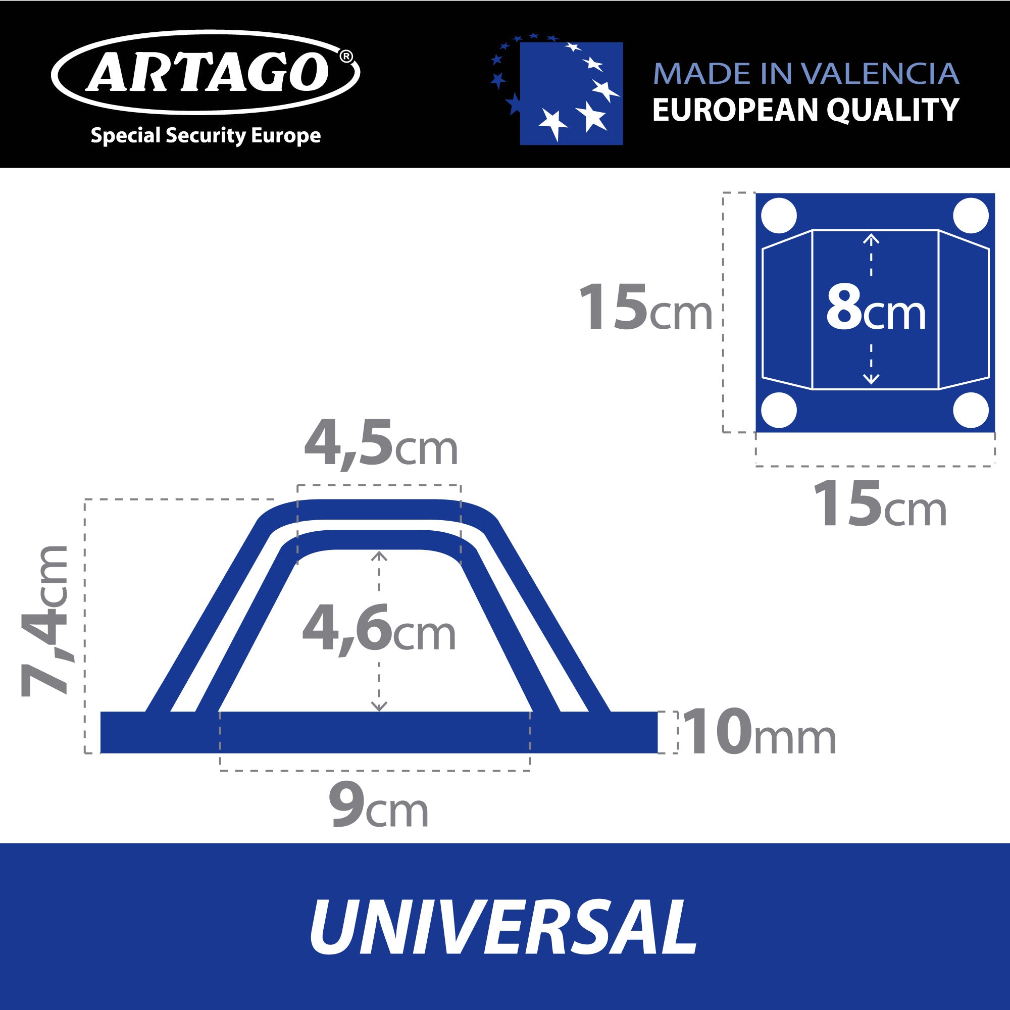 ARTAGO 61 Anclaje Seguridad Alta Gama, El Anclaje Antirrobo Moto Homologado Sold Secure Más Seguro, N1 Test Comparativo, Doble Puente Acero 6+6, Tacos Exclusivos Blindados, Suelo Pared Garaje Parking