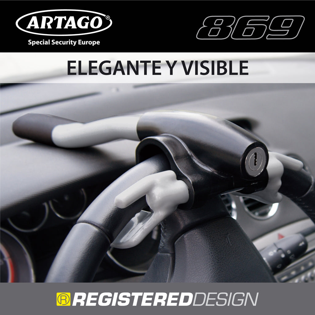 ARTAGO 869 Antirrobo Coche Volante Salpicadero, Seguridad Extra Alrededor del Radio, Cierre Press & Click Más Práctico, Bloqueo Barra Antirobo Universal para Camper, SUV, Autocaravana, Auto