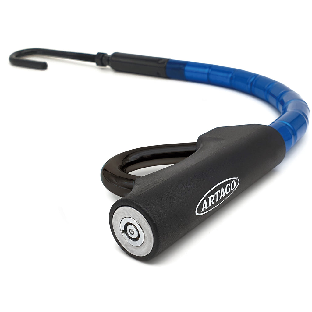 Artago 880 Antirrobo Coche Volante Pedal Flexible, Articulado Cable de Acero Blindado, Ajustable Alta seguridad, Bloqueo Inmovilizador Antirobo Freno Embrague para Auto, Furgoneta, Caravana Camper
