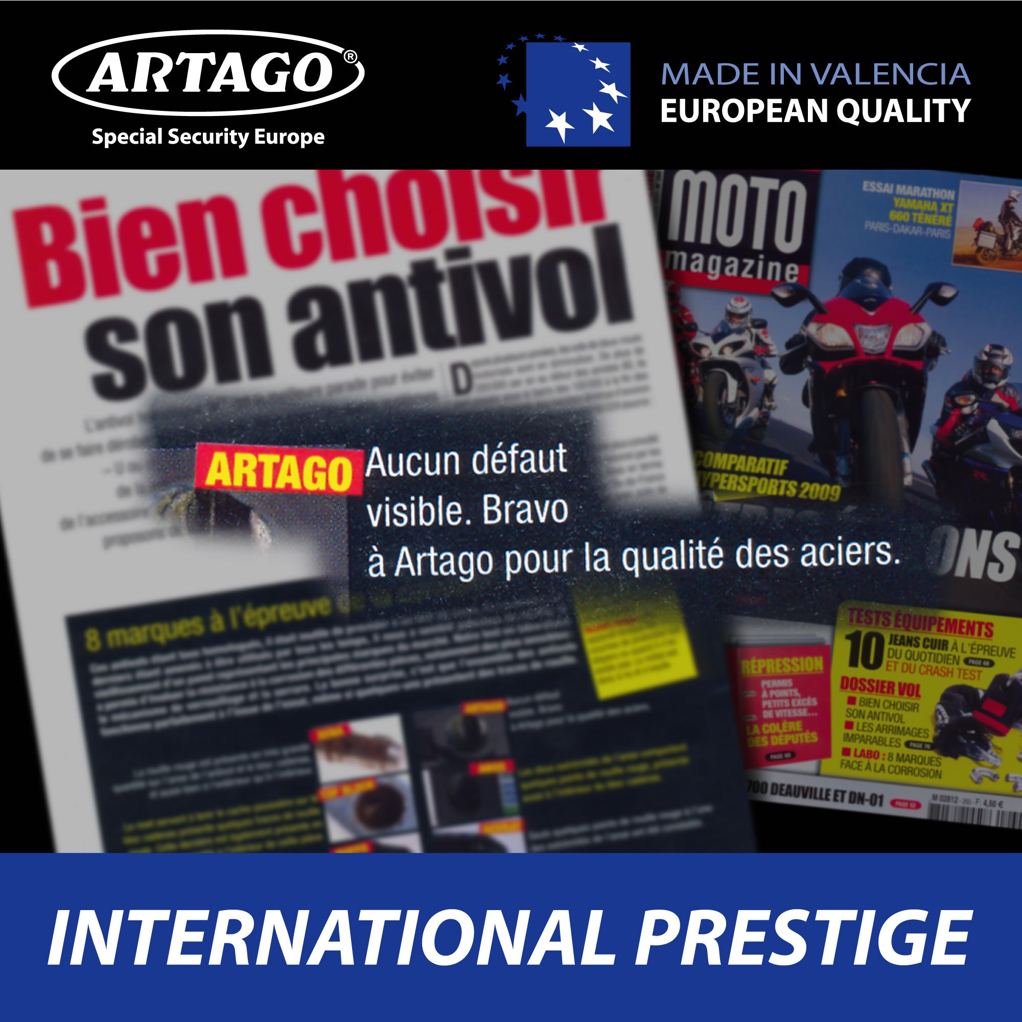 Artago 18ART320 Candado U Moto Alta Gama Homologado SRA, Sold Secure Gold, ART4, BUNKER SELECTION, Acero Endurecido ø18mm, Doble Cierre MRT Blindado, 85x295mm, Máxima Seguridad Antirrobo U Motocicleta
