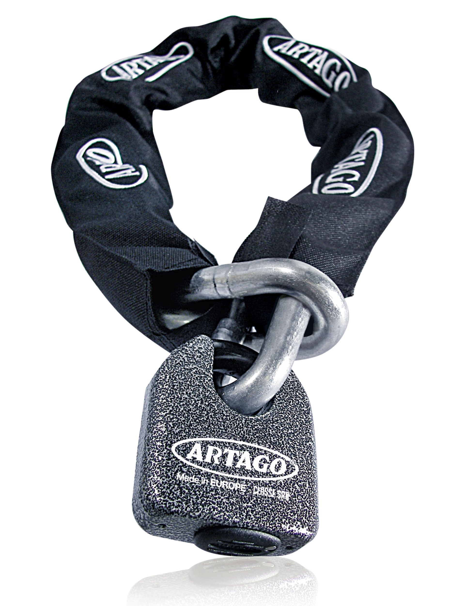 Artago 68T120 Cadena Antirrobo Moto Pesada de Máxima Seguridad, Homologada Sold Secure, ø15 120cm, BUNKER SELECTION, Candado MONOBLOK de Acero Forjado, Antirobo Cadena Cementada para Motocicleta