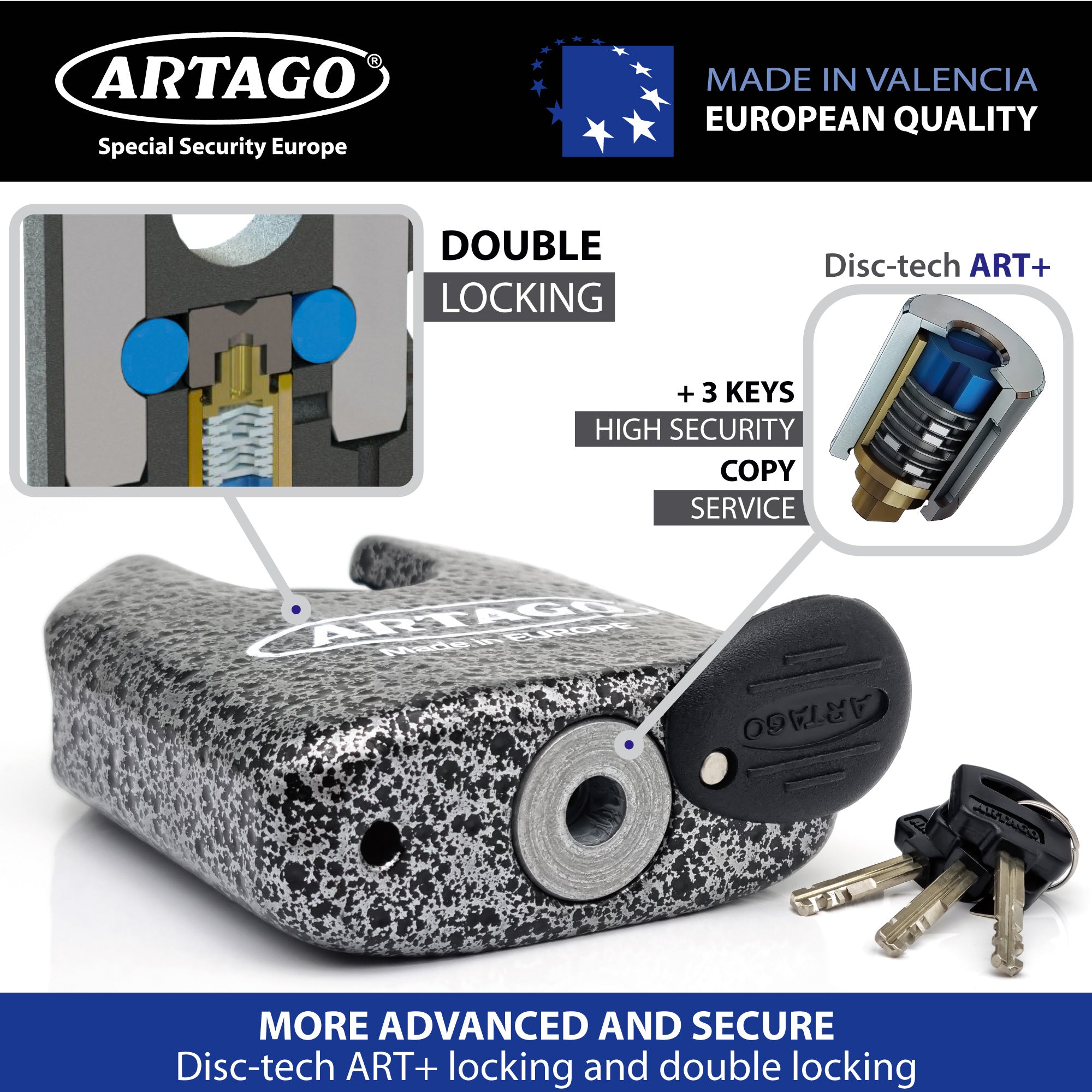 Artago 68T120 Cadena Antirrobo Moto Pesada de Máxima Seguridad, Homologada Sold Secure, ø15 120cm, BUNKER SELECTION, Candado MONOBLOK de Acero Forjado, Antirobo Cadena Cementada para Motocicleta