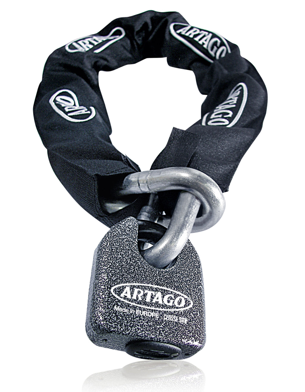 Artago 68T150 Cadena Antirrobo Moto Pesada de Máxima Seguridad, Homologada Sold Secure, ø15 150cm, BUNKER SELECTION, Candado MONOBLOK de Acero Forjado, Antirobo Cadena Cementada para Motocicleta