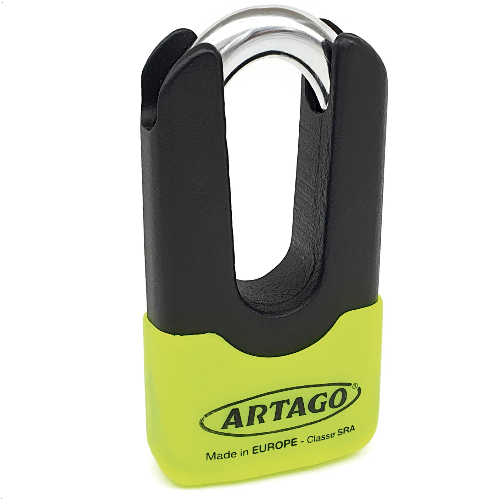 Artago 69X Candado Moto Disco Mini U Alta Gama Homologado SRA, Sold Secure, ART4, BUNKER SELECTION, Tapa Disuasoria, Cuerpo MONOBLOK Acero Forjado Máxima Resistencia Testado, Antirrobo Freno para Moto