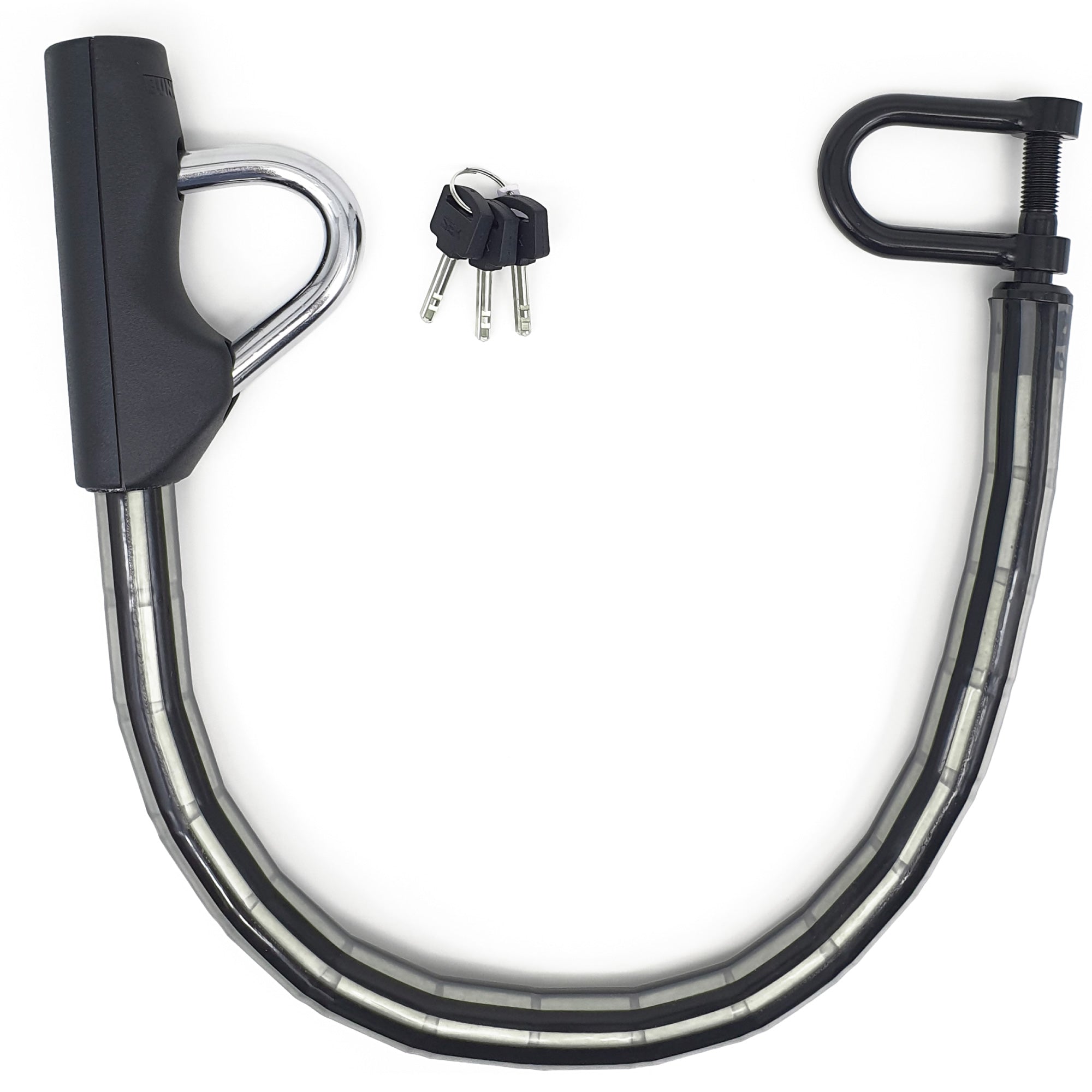 Bunker BA80N Antirrobo Coche Alta Gama Volante Asiento, Cable Acero Blindado Articulado, Cierre Endurecido, Bloqueo Inmovilizador Ajustable Antirobo Freno Embrague para Auto Furgoneta Caravana Camper